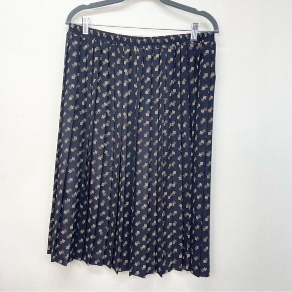 Leslie Fay Vintage Pleated Skirt Abstract Pattern Size 20 Dainty Retro 50s